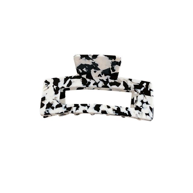 Pinzas para el pelo con ácido acético para mujer, pinzas para el pelo sencillas, tocado elegante a la moda, textura de mármol, pinzas para el pelo en blanco y negro