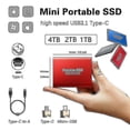 thumbnail image 2 of Disco duro Ssd de 16 tb Disco duro externo Ssd portátil para escritorio portátil Tipo-c-Black-1TB Bolígrafo Bolígrafo Bolígrafo de papelería, 2 of 4