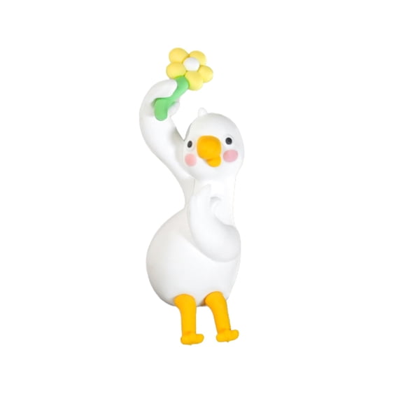 Sitting Goose Resin Figurine Cute Desk Statue For Computer Car Shelf Home Office Decor