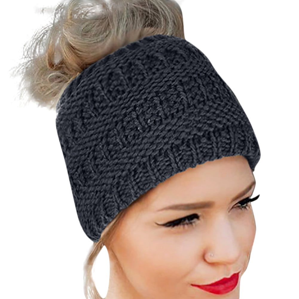 Fashion Women Knitted Headbands Winter Warm Head Wrap Wide Hair Accessories Hat