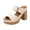 White, variant on Womens Lug Sole Platform Heels High Block Heeled Sandals Retro Pattern Leather Open Toe Backless Mules with Comfy Arch Support Brown Size 8.5