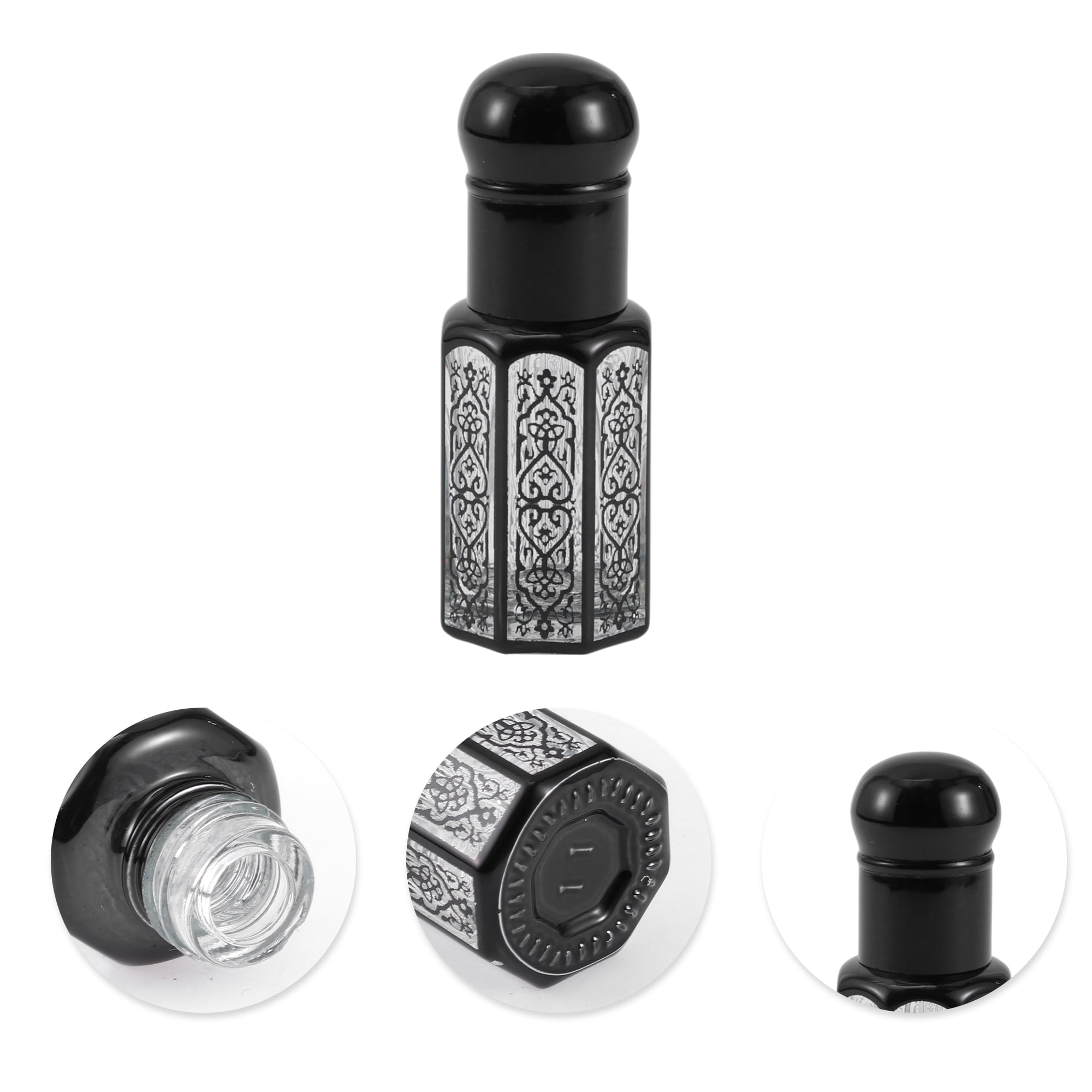 Unique Bargains Elegant Essential Oil Bottle for Bathroom 0.2oz 1 Pc Black