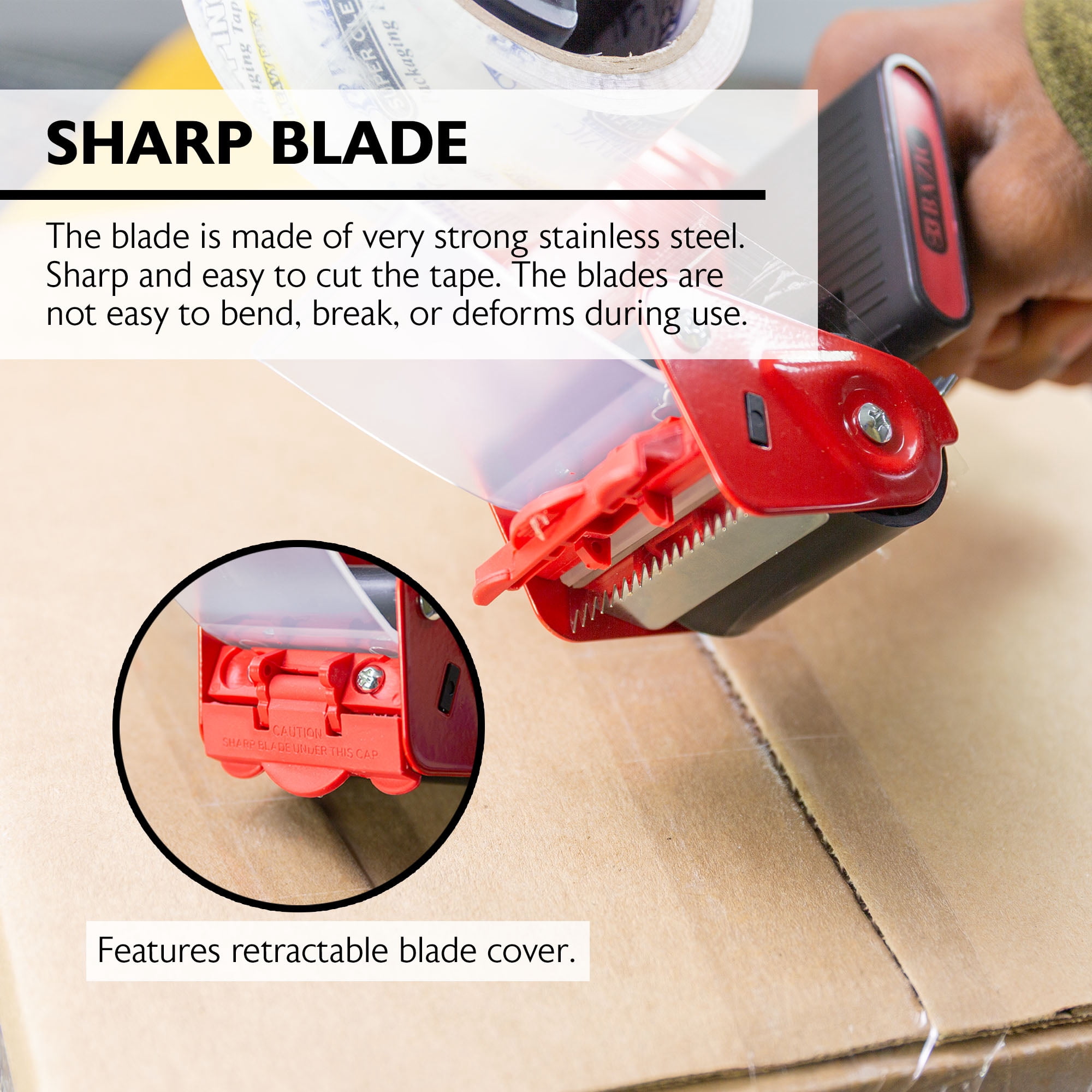 BAZIC Heavy Duty Tape Dispenser Gun, Rubber Grip, Tape Not Include, 1-Pack