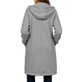 thumbnail image 2 of FAIOROI Casual Hoodies for Women Long Length Relaxed Fit Side Pockets Polyester Hoodie,Gray XL, 2 of 5