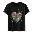 thumbnail image 3 of ZHENHONG Graphic Tees for Women, Women's Love Butterfly Printed Shirt Short Sleeve Crew Neck T Shirt Lightweight Soft Casual Summer Clothes Going Out Tops, 3 of 5
