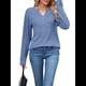 thumbnail image 1 of Camisas de Larga para Mujer, Suéteres Elegantes Informales con Botones y Cuello en V, Tops Tipo Jersey, Conjuntos de Otoño. Azul L, 1 of 10