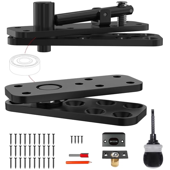 Hidden Door Hinge with Dual-Bearing Design for Silent Operation, 573 LB/260KG Heavy Duty Conceal Hinges, 360° Rotation Pivot Hinge for Secret Doors (1PC) – Patented Noise-Reduction Technology