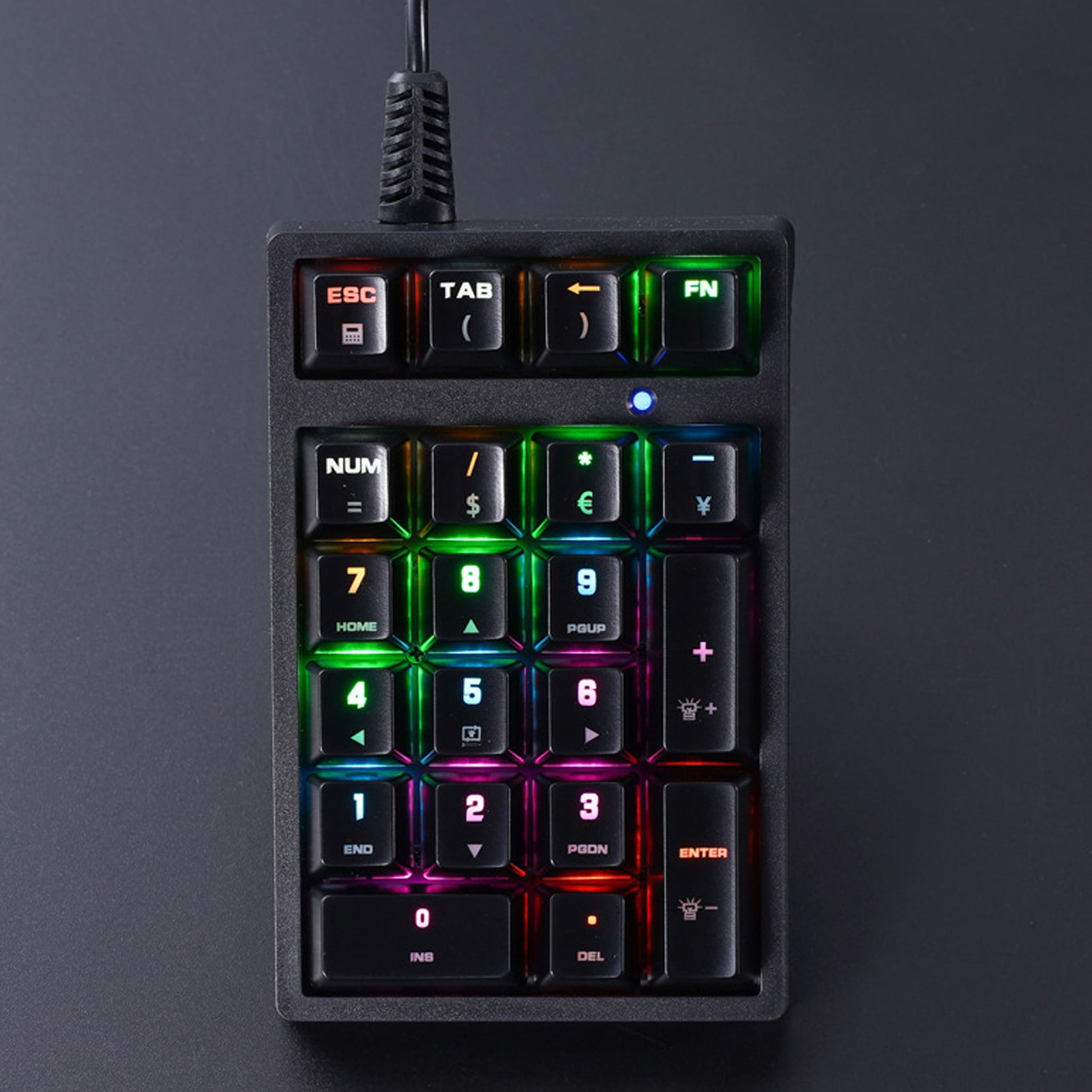 Naierhg Laptop Keypad with Mechanical Green Switches Mechanical Green Switch Laptop Keypad Usb Wired External Number Keyboard 21-key Mechanical for Laptop Black