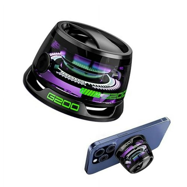 Hounyoln Altavoz Bluetooth magnético, altavoz G200 portátil multifuncional con efecto de sonido envolvente 3D de luz de color RGB múltiple, soporte para teléfono para iPhone, Android, emparejamiento T