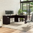 thumbnail image 2 of Bush Furniture Cabot 72" L Shaped Desk with Storage, Espresso Oak, 2 of 6