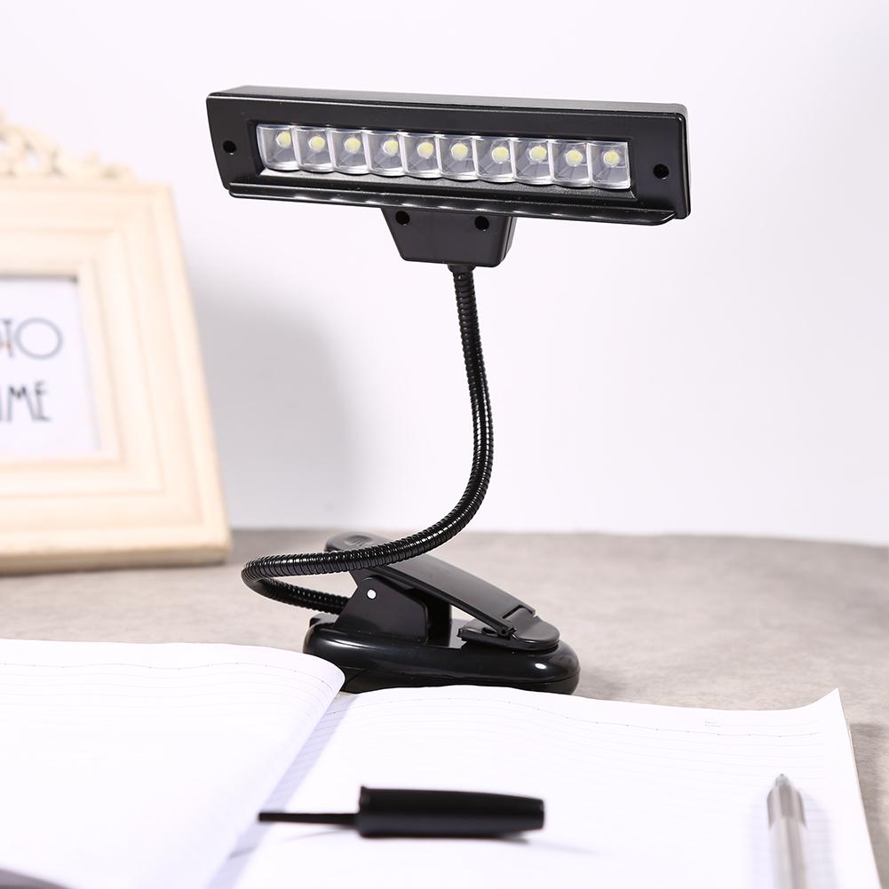Yosoo Clip-on Lamps,Clip-on Lamp,Portable 10 LED Clip-on Music Stand Clamp  Light Bedroom Desk Reading Lamp AC 110V ~220V
