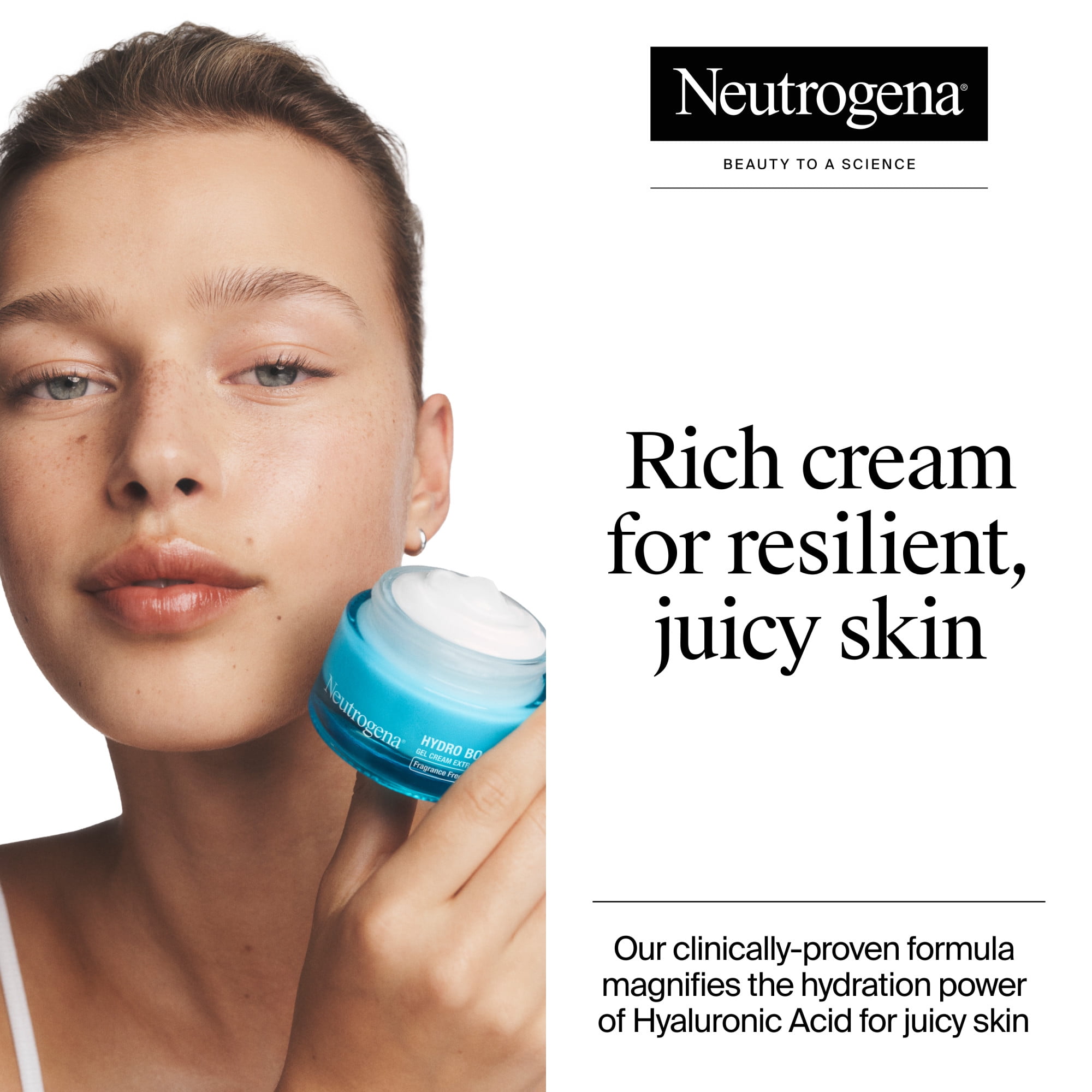 Neutrogena Sans Parfum Hydro Boost Gel-Crème pour Peau Ultrasèche, Hydratant pour le Visage à l'Acide Hyaluronique pour Peau Ultrasèche, Peaux Sensibles & à Tendance Acnéique Offre une Hydratation Longue Durée, Non Comédogène
