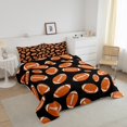 thumbnail image 3 of Erosebridal Brown Rugby Bedding King Comforter Set, American Football Down Comforter, Ball Game Decor, Reversible 3 Pieces, 3 of 7