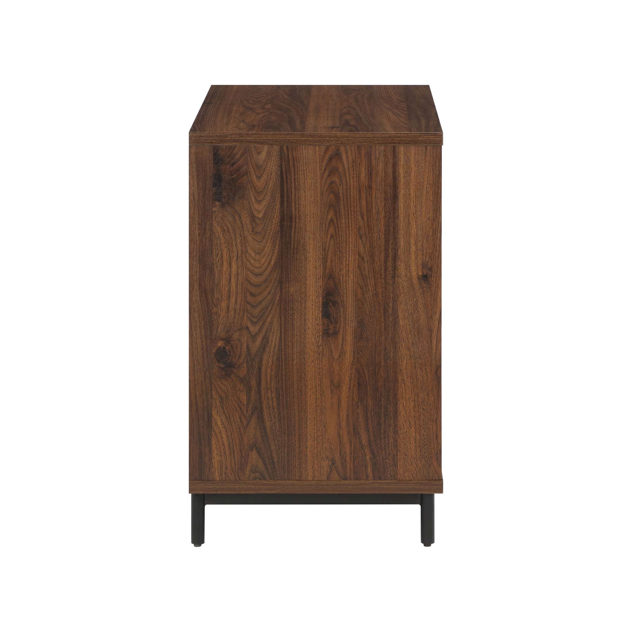 Wyatt Geo 2-Drawer Nightstand with USB, Walnut Finish
