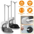 thumbnail image 6 of 2 in 1 Toilet Brush and Plunger Set TeqHome Toilet Plungers for Bathroom Toilet Bowl Brush Plunger Set and Holder Hidden for Bathroom Cleaning Supply Grey, 6 of 10
