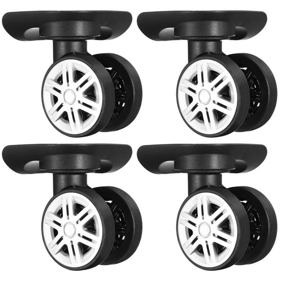 ELAYARD 4-Piece Universal Suitcase Wheel Replacement Kit with Double Row Black Swivel Wheels for Luggage Repair