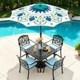 thumbnail image 4 of Abble Outdoor 9ft Patio Umbrella with Crank Handle and Push Button Tilt, Outdoor Market Umbrella with 8 Ribs, Printed Patio Umbrella, 4 of 9