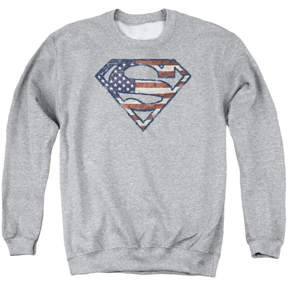Superman - Wartorn Flag - Crewneck Sweatshirt - Large