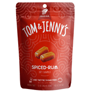 Tom & Jennys Soft Caramels Candy SugarFree Caramel Candy 1 Bag Spiced Rum
