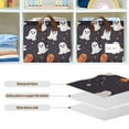 thumbnail image 4 of Yayeee Foldable Storage Basket for Shelves with Handles Set of 2 Waterproof Cloth Bins, White Halloween Ghosts, 4 of 7