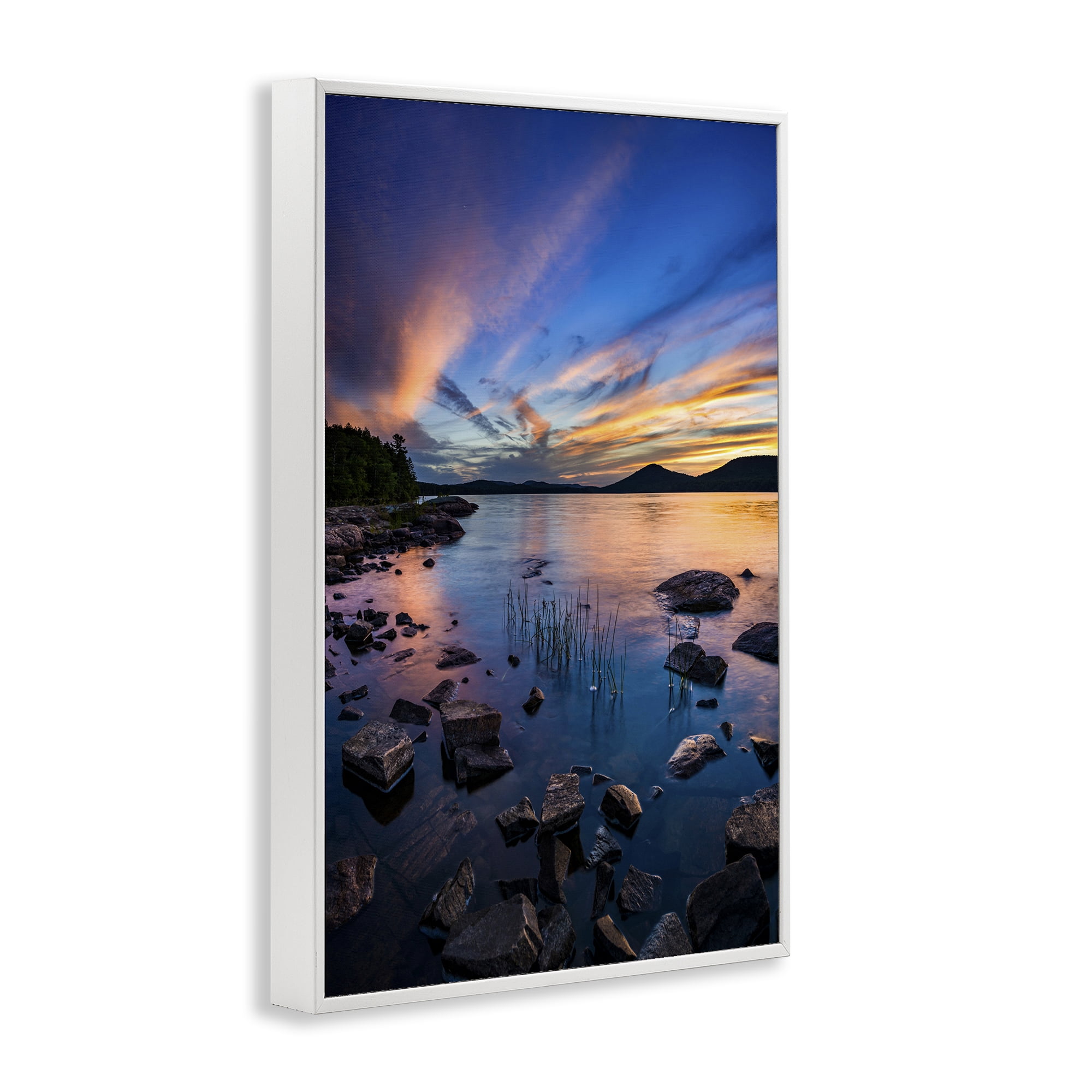 Stupell Industries Sunrise on Piseco Lake White Framed Giclee Art, design by Jonathan Zaharek