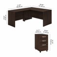 thumbnail image 2 of Studio C 60W x 30D L Shaped Desk with Drawers in Black Walnut - Engineered Wood, 2 of 10