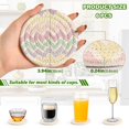 thumbnail image 3 of Haosy Set of 6 Drink Woven Coaster with Holder Heat Resistant Non-Slip Bar Coasters 4 Inches Pastel Colored Chevron, 3 of 7