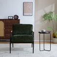 thumbnail image 2 of EUROCO 26.38"W Modern Accent Chair,Upholstered Modern Lounge Arm Chair with Plush Cushions, Minimalist Metal Frame and Wooden Armrest Design,Reading Leisure Chair for Living Room,Waiting Room,Green, 2 of 7