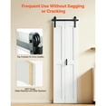thumbnail image 2 of KFFKFF Bifold Barn Door, 24" x 84", MDF Bi-Fold Sliding Closet Doors, Header Board and Hardware Kit Included, H-Frame Space-Saving Design, Panels Need to Assemble, White, 2 of 9
