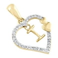 thumbnail image 3 of 10K Yellow Gold Diamond Heart Pendant Dangling Initial I Cut Out Charm 0.10 Ct., 3 of 6
