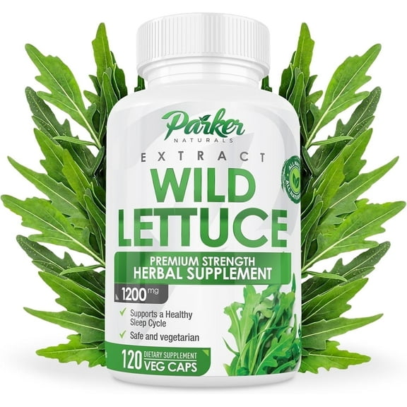 Parker Naturals Wild Lettuce Supplement, 1200mg, 120 Capsules, Herbal Relaxation and Calming Support