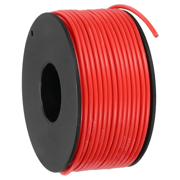 20 AWG Flexible Silicone Wire 30.5m/100ft, Tinned Copper Electrical Wire, Red