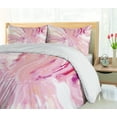thumbnail image 5 of Ambesonne Marble Print Duvet Cover Set, Watercolors Mixed, 2-Calking, Magenta Coral Cream, 5 of 7