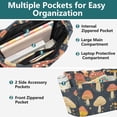 thumbnail image 3 of FORMRS Tote Bag for Women Quilted Large Capacity Travel Work Carry On Shoulder Handbag, Black Mushroom Pattern, 3 of 7