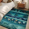thumbnail image 4 of Teal Starfish Coastal Area Rugs 4'x6', Washable Small Throw Rugs for Office Bathroom, Nautical Coral Shell Ocean Summer Beach Indoor Outdoor Rug Non-Slip Low Pile Carpet Runner Reversible Floor Mats, 4 of 8
