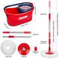 thumbnail image 6 of SUGARDAY Spin Mop and Bucket System with Wringer Set for Floors with 3 Microfiber Mop Heads, Red, 6 of 6