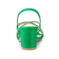 thumbnail image 2 of BLISSFUL STEP Women's Strappy Slingback Chunky Heels Sandals Green (Size 8), 2 of 7
