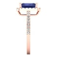 thumbnail image 3 of Clara Pucci 14K Rose Gold Solid Gold Tanzanite Halo Anniversary Ring for Women - 1.86 cttw Emerald Cut, 3 of 8