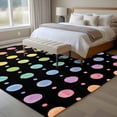 thumbnail image 4 of Colorful Polka Dot Area Rugs 6'x9', Washable Small Throw Rugs for Kitchen Dining room, Cartoon Watercolor Geometric Black Indoor Outdoor Rug Non-Slip Low Pile Carpet Runner Reversible Floor Mats, 4 of 8