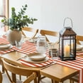 thumbnail image 5 of Round Placemats Set of 4 Orange and White Stripes Place Mats Washable Woven Placemat Striped Simple Style Circle Braided Table Mat for Kitchen Dining Table Party Home Decor 15 Inch, 5 of 8