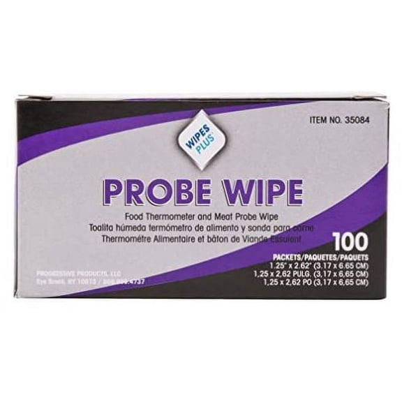 WipesPlus 35084 Probe Wipes, Thermometer Sanitizing Wipes, 100/Box, 10 Boxes/Case