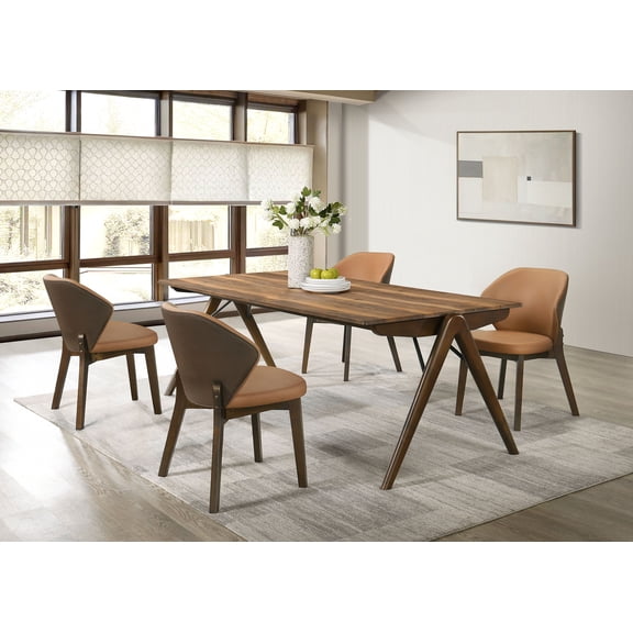 Coaster Randolph 5-Piece SmartTop™ Rectangular Dining Set, Sheesham and Brown