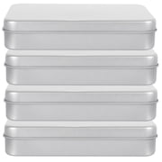 4Pcs Small Tin Box Metal Tins Container Rectangular Tins Box Portable Box Containers