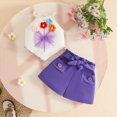 thumbnail image 2 of TOWED22 Baby Girl Clothes Toddler Summer Embroidery Short Shirt Pant Girl Outfit Sleeveless Top Clothes Set(Blazer,6-9 M), 2 of 9