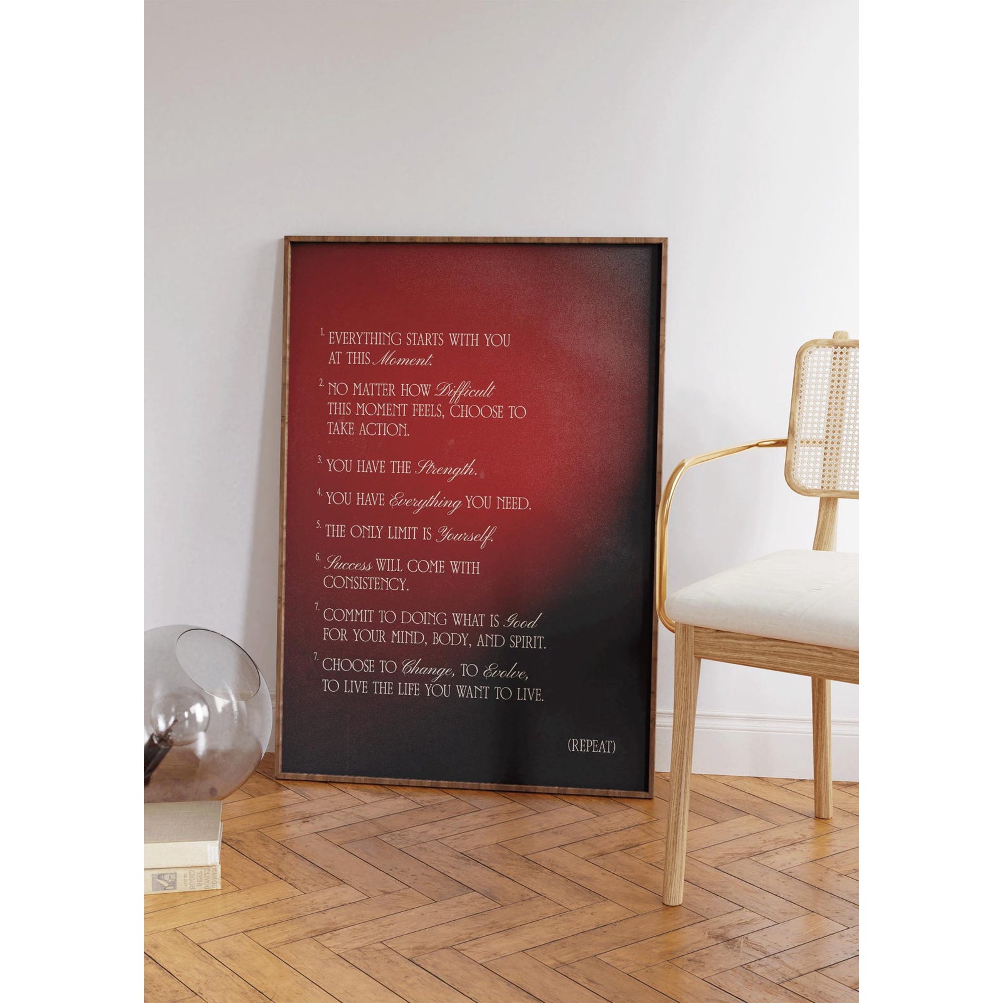 Everything Starts with You Affirmation Wall Art Spiritual Inspirational Quotes Cute Self Love Prints Girly Gifts for Apartment Decor Poster Only