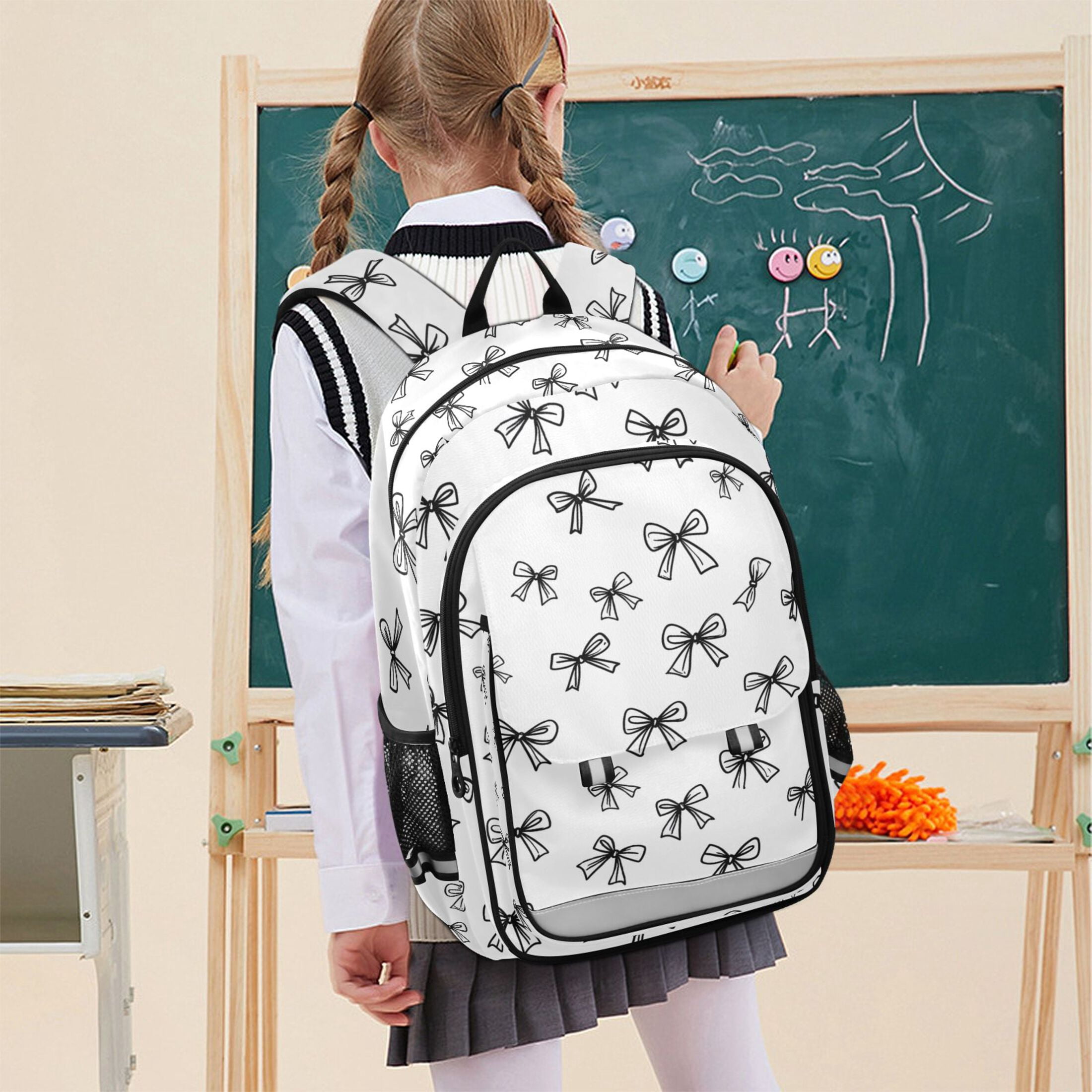 ALAZA Line Bows Laptop Backpack Purse Travel Bag Casual School Bookbag Rucksack for Women Men