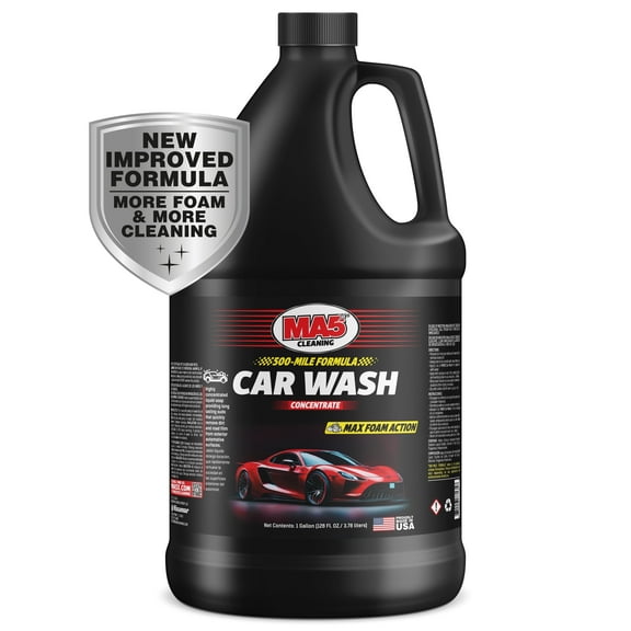 MA5x Car Wash Soap - Concentrated, pH Balanced - High Performance Foaming Car Wash Soap - Gallon - Pack of 1