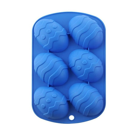 

QUSENLON Six Connected Ice Lattice Easter Egg Shape Silicone Cake Mold Chocolate Candy Mould for Kitchen Baking Tools