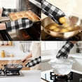 thumbnail image 2 of Unique Bargains 2pcs Soft Heat-Resistant Thick Cotton Lining Oven MittsBlack 11.4" x 5.9", 2 of 6