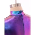 thumbnail image 4 of Moggemol Robe à Manches Longues Zippée avec Short Intégré, Patchwork Métallisé Brillant, Vêtements Extraterrestres pour Filles, Colorée 14, 4 of 6